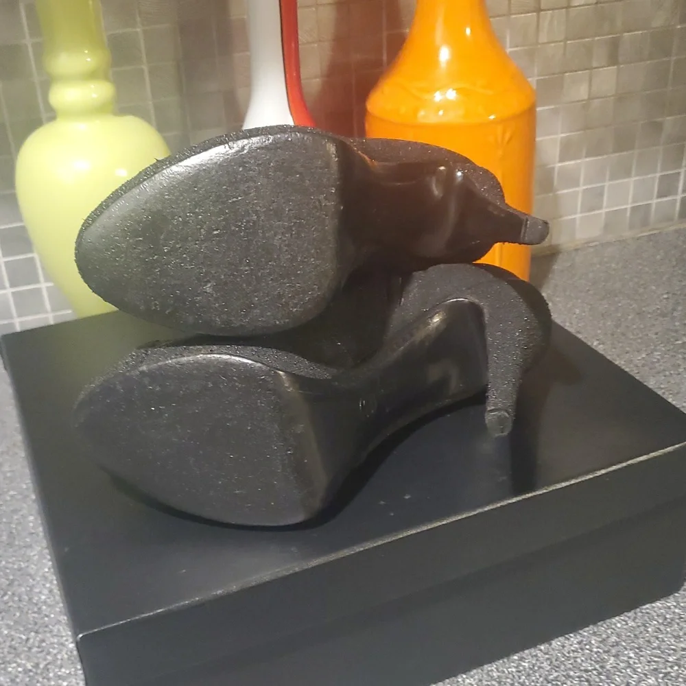 Chanel Sparkly Platform Boots Black - Picture 7 of 11